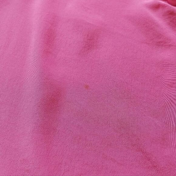 Vtg fuschia silk faux wrap shawl collar blouse - Picture 11 of 15